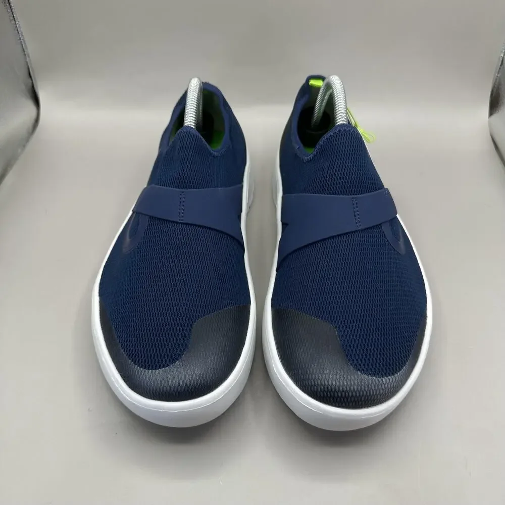 OOFOS OOmg Low Mesh Shoes Mens Size 10.5 Navy Blue Recovery Slip On Comfort